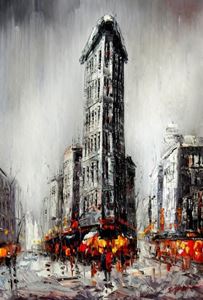 Bild von Abstrakt - New York 5th Avenue d91752 60x90cm exzellentes Ölbild handgemalt