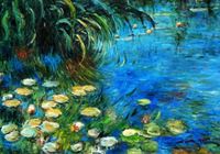 Immagine di Claude Monet - Seerosen und Schilf d91980 60x90cm Ölgemälde handgemalt