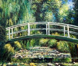 Afbeelding van Claude Monet - Brücke über dem Seerosenteich c91758 50x60cm Ölbild handgemalt