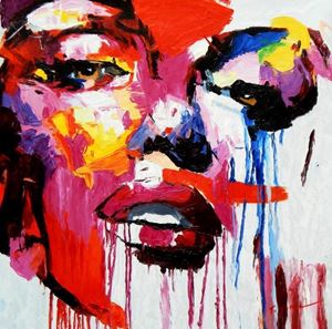 Εικόνα της Modern Art - Die Hilflosigkeit e91768 60x60cm beeindruckendes Ölgemälde