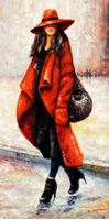 Afbeelding van Modern Art - Walking Lady III f91770 60x120cm exquisites Ölbild