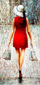 Εικόνα της Modern Art - Shopping Queen f91771 60x120cm exquisites Ölbild