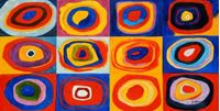 Obrazek Wassily Kandinsky - Farbstudie Quadrate f91778 60x120cm exquisites Ölgemälde