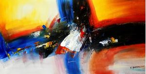 Bild von Abstract - Impact study f91781 60x120cm abstraktes Ölgemälde