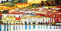 Afbeelding van Gustav Klimt - Malcesine am Gardasee f91786 60x120cm Ölbild handgemalt