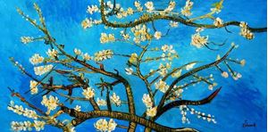 Изображение Vincent van Gogh - Äste mit Mandelblüten f91787 60x120cm Ölbild handgemalt