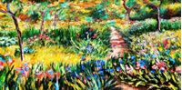 Resim Claude Monet - Monet´s Garten in Giverny f91985 60x120cm exzellentes Ölgemälde
