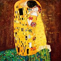 Immagine di Gustav Klimt - Der Kuss g91819 80x80cm Jugendstil Ölgemälde handgemalt