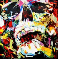Εικόνα της Modern Art - Black Sails Skull g91823 80x80cm abstraktes Ölgemälde