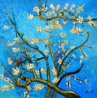 Immagine di Vincent van Gogh - Äste mit Mandelblüten g91826 80x80cm Ölbild handgemalt