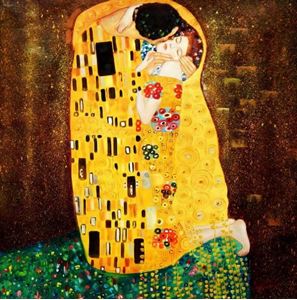 Picture of Gustav Klimt - Der Kuss g91833 80x80cm Jugendstil Ölgemälde handgemalt