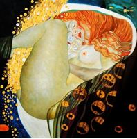 Afbeelding van Gustav Klimt - Danae g91837 80x80cm exquisites Ölgemälde