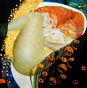 Resim Gustav Klimt - Danae g91837 80x80cm exquisites Ölgemälde