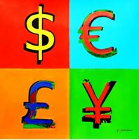 Picture of Pop Art - currency matters g91841 80x80cm modernes Ölgemälde