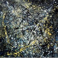 Resim Autumn Rhythm Homage of Pollock g91844 80x80cm abstraktes Ölgemälde handgemalt