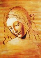 Εικόνα της Leonardo da Vinci - Frauenkopf i91848 80x110cm exzellentes Ölbild