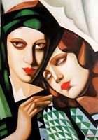 Afbeelding van Homage of Tamara de Lempicka - Der grüne Turban i91851 80x110cm exquisites Ölbild