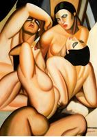 Afbeelding van Homage of Tamara de Lempicka - Four nudes i91854 80x110cm beeindruckendes Ölbild handgemalt