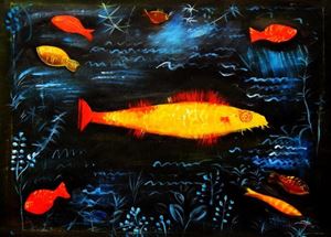 Εικόνα της Paul Klee - Der Goldfisch i91859 80x110cm handgemaltes Ölgemälde 