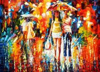 Εικόνα της Modern Art - Umbrella walk i91863 80x110cm modernes Ölgemälde
