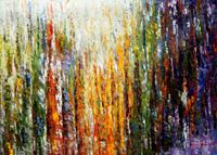 Picture of Abstrakt - Durch den Monsun i91867 80x110cm exquisites Ölbild handgemalt