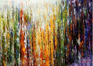 Bild von Abstrakt - Durch den Monsun i91867 80x110cm exquisites Ölbild handgemalt