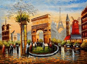 Εικόνα της Modern Art Pariser Stadtleben im Sommer i91873 80x110cm Ölgemälde handgemalt