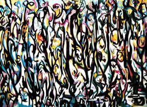 Afbeelding van Homage to Pollock - Mural i91878 80x110cm fantastisches Ölbild handgemalt