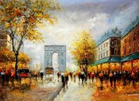 Εικόνα της Modern Art - Sommer am Arc de Triomphe Paris i91879 80x110cm Ölbild handgemalt