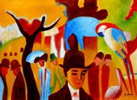 Image de August Macke - Im zoologischen Garten i91880 80x110cm Ölgemälde handgemalt