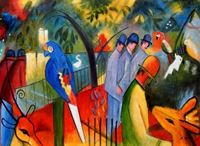 Immagine di August Macke - Zoologischer Garten i91881 80x110cm exzellentes Ölgemälde