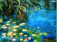 Immagine di Claude Monet - Seerosen und Schilf i91987 80x110cm Ölgemälde handgemalt