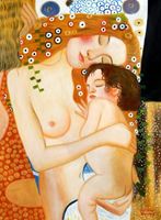 Afbeelding van Gustav Klimt - Mutter mit Kind k91888 90x120cm Jugendstil Ölgemälde handgemalt
