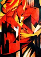 Afbeelding van Franz Marc - Füchse k91893 90x120cm Expressionismus Ölgemälde handgemalt