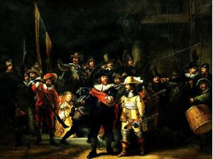 Εικόνα της Rembrandt - Die Nachtwache k92003 90x120cm meisterhaftes Ölgemälde Museumsqualität