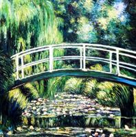 Immagine di Claude Monet - Brücke über dem Seerosenteich m91934 120x120cm Ölbild handgemalt