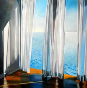 Εικόνα της Modern Art - Sommerbrise am Meer m91935 120x120cm brilliantes Ölgemälde handgemalt