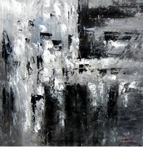 Bild von Abstrakt - Nacht in New York m91945 120x120cm Ölgemälde handgemalt