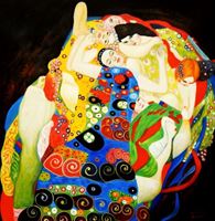 Afbeelding van Gustav Klimt - Jungfrauen m91953 120x120cm Jugendstil Ölgemälde handgemalt