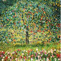 Resim Gustav Klimt - Der Apfelbaum m92005 120x120cm bemerkenswertes Ölgemälde handgemalt Museumsqualität