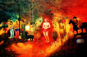 Εικόνα της Paul Gauguin - Faa Iheihe p91960 120x180cm beeindruckendes Ölbild handgemalt
