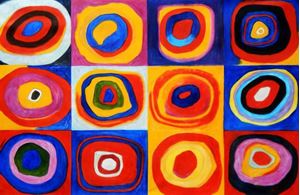 Resim Wassily Kandinsky - Farbstudie Quadrate p91962 120x180cm exquisites Ölgemälde