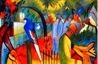 Bild von August Macke - Zoologischer Garten p91964 120x180cm exzellentes Ölgemälde