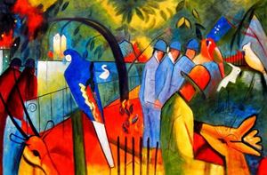 Εικόνα της August Macke - Zoologischer Garten p91964 120x180cm exzellentes Ölgemälde