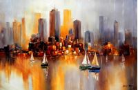 Εικόνα της Modern Art - Auf dem Hudson River New York City p91966 120x180cm Ölbild