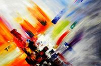 Obrazek Abstrakt - Farbtektonik p91969 120x180cm abstraktes Ölgemälde