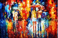 Εικόνα της Modern Art - Umbrella walk p91971 120x180cm modernes Ölgemälde