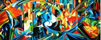 Afbeelding van Franz Marc - Tierabstraktion special edition t91912 75x180cm Ölbild handgemalt