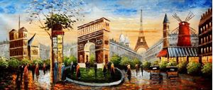 Εικόνα της Modern Art Pariser Stadtleben im Sommer t91915 75x180cm Ölgemälde handgemalt