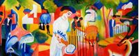 Imagen de August Macke - Großer Zoologischer Garten t91918 75x180cm Ölbild handgemalt